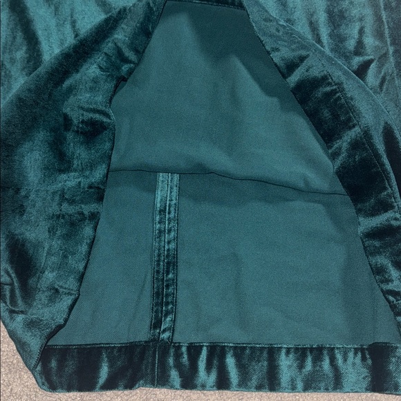 NEW J. Jill Women's Teal Green Velvet Puff Sleeve Shift Dress medium petite $129 - Picture 9 of 10